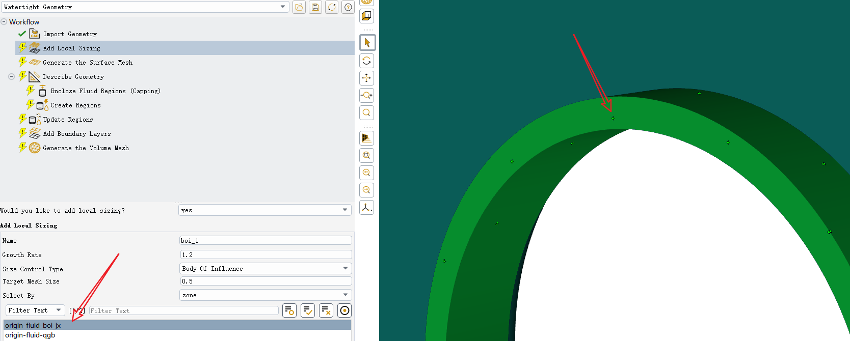 任意网格局部加密模式:BOI